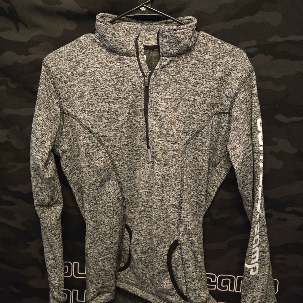 Women's Gray Quarter-Zip Utility Jacket